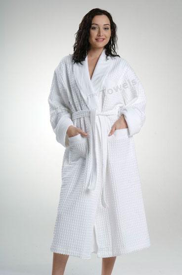 TERRY LINED WAFFLE BATHROBE