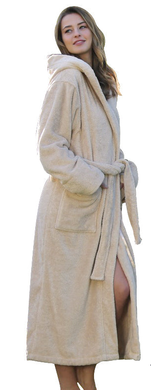Thirsty Towels Heavy Hooded Luxury Robe Natural Color