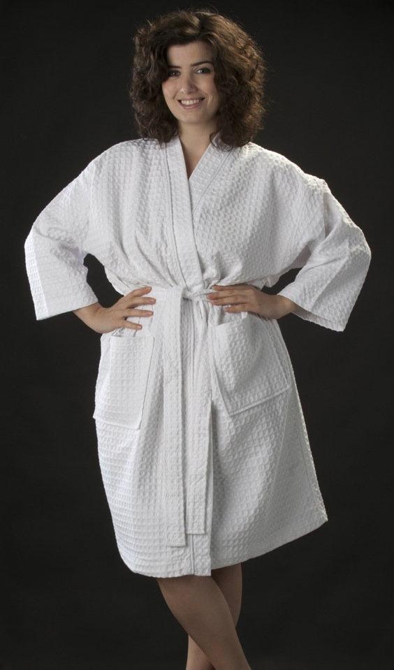 WAFFLE KIMONO BATHROBE